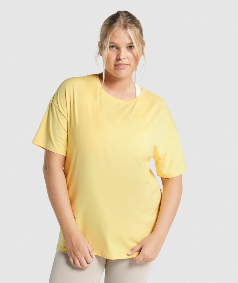 Koszulki Gymshark Whitney Oversized Damskie Żółte | PL 903FST